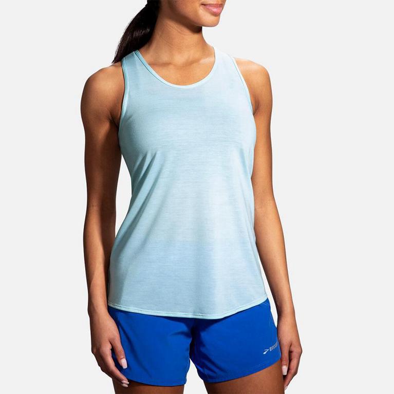 Brooks Women's DISTANCE Running Tank Top - Blue - Canada (VOXWP-7436)